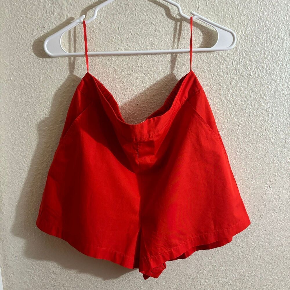 Free People Red Balloon Sleeve Open Back Top & Shorts Set | Size Medium | - Picture 9 of 11